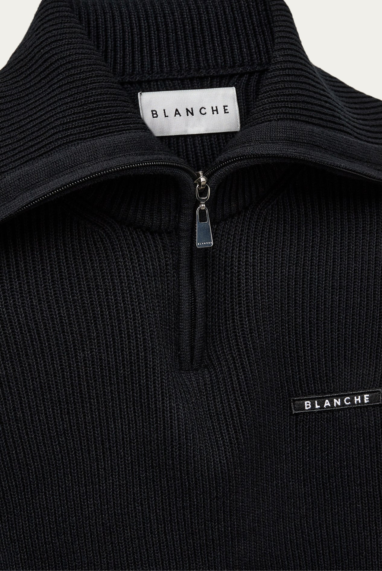 BLANCHE Copenhagen Carrick-BL Collar Zip Knitwear 99 Black