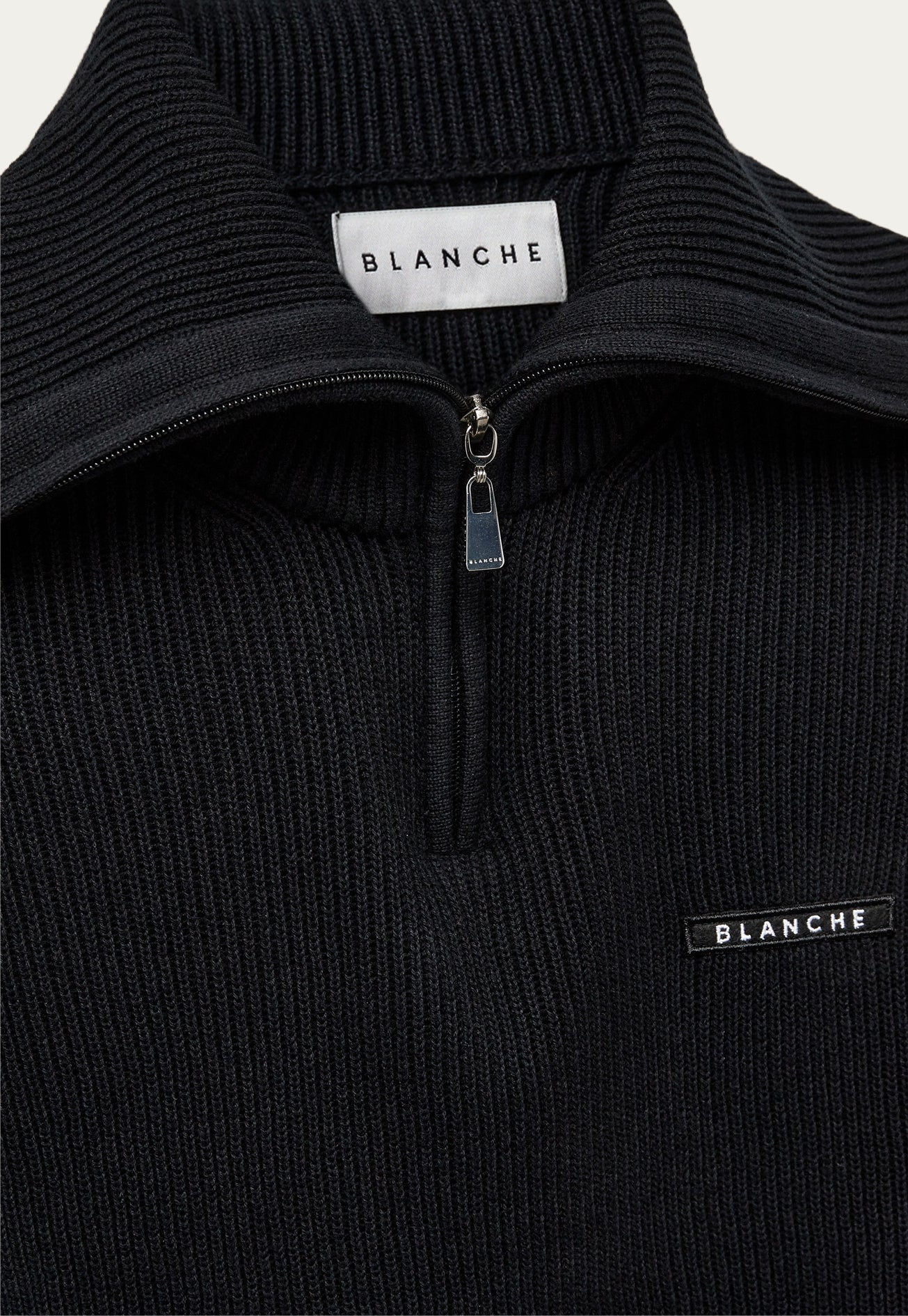 BLANCHE Copenhagen Carrick-BL Collar Zip Knitwear 99 Black